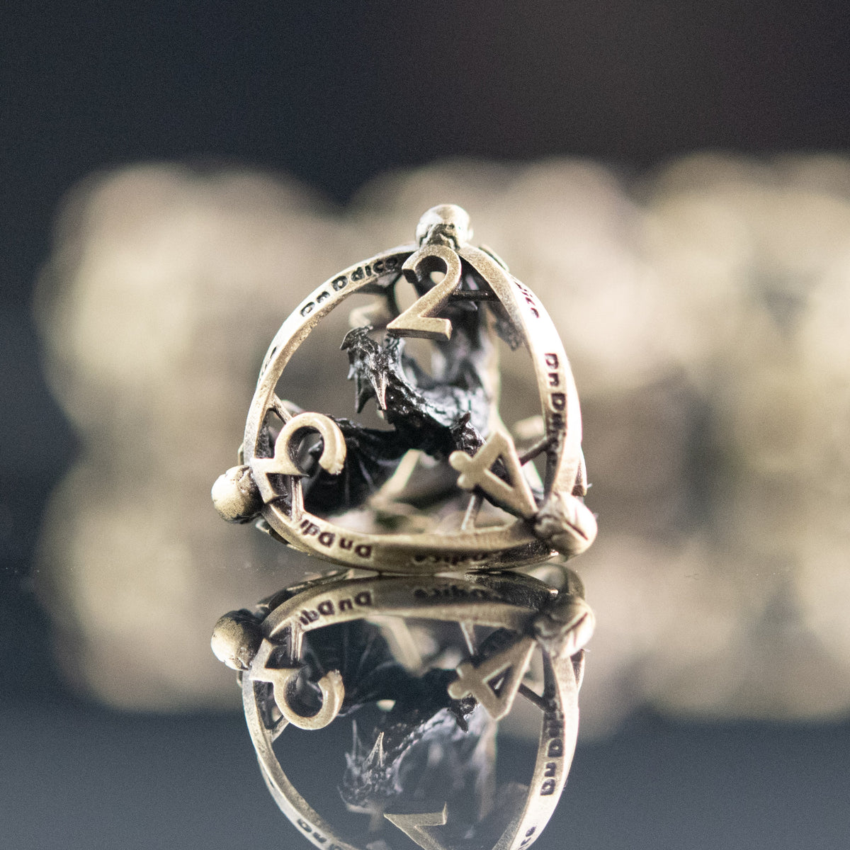 Pre-Order|| Draco Immortui Hollow Metal Dice Set - Champagne Gold