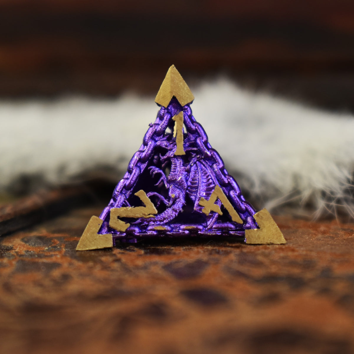 Pre-Order|| Dragon's Lair Hollow Metal Dice Set - Purple