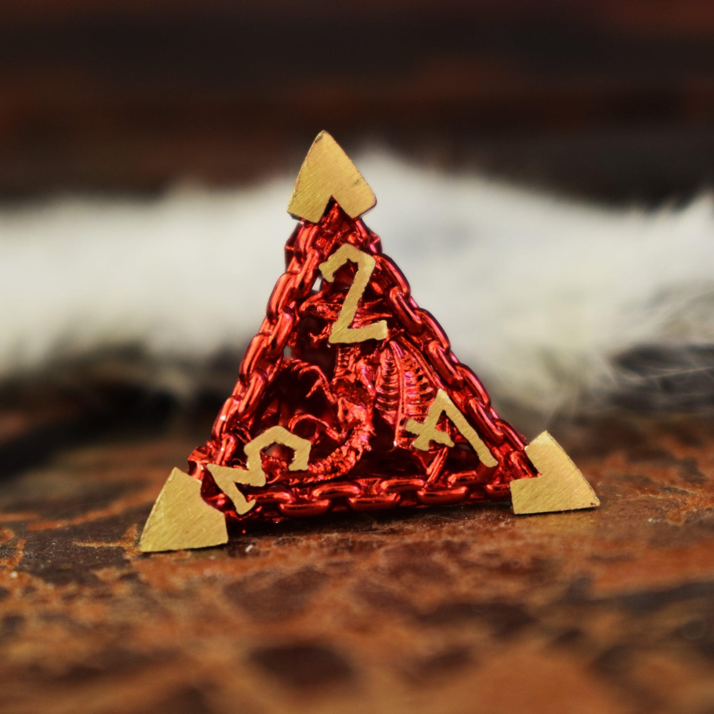 Pre-Order|| Dragon's Lair Hollow Metal Dice Set - Red
