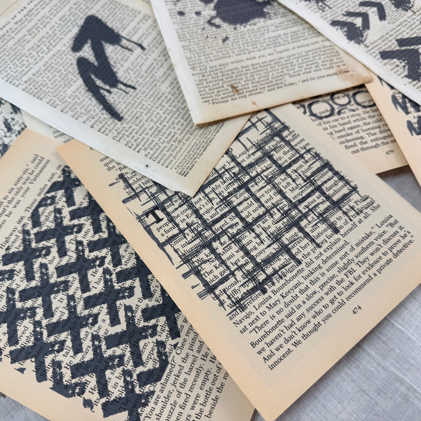 Marked Vintage Book Page Pack