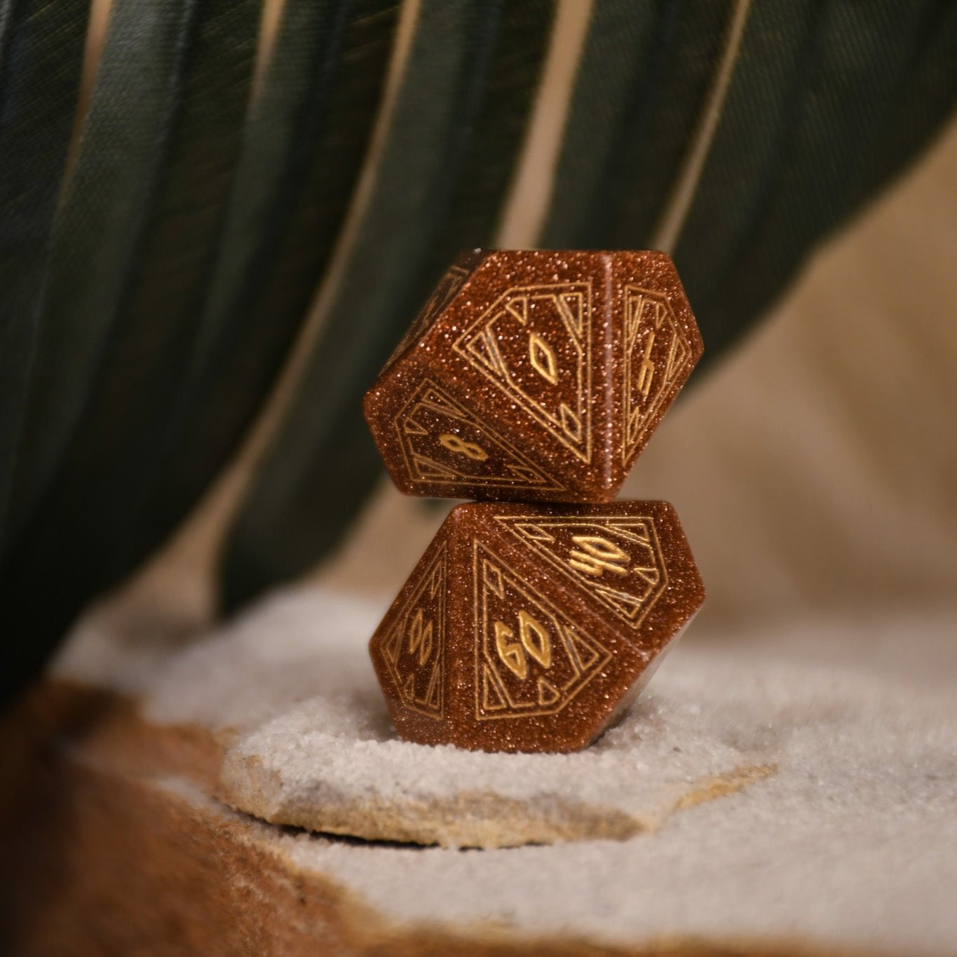 Pre-Order || Egyptian Gold Sandstone Stone Dice Set - Dice Around the World Collection