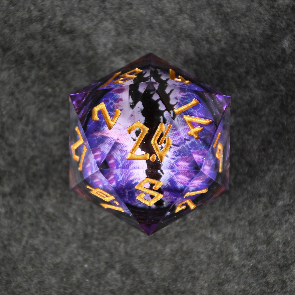 PRE-ORDER || Enchanted Dragon (Black/Gold) Liquid Core 30mm D20