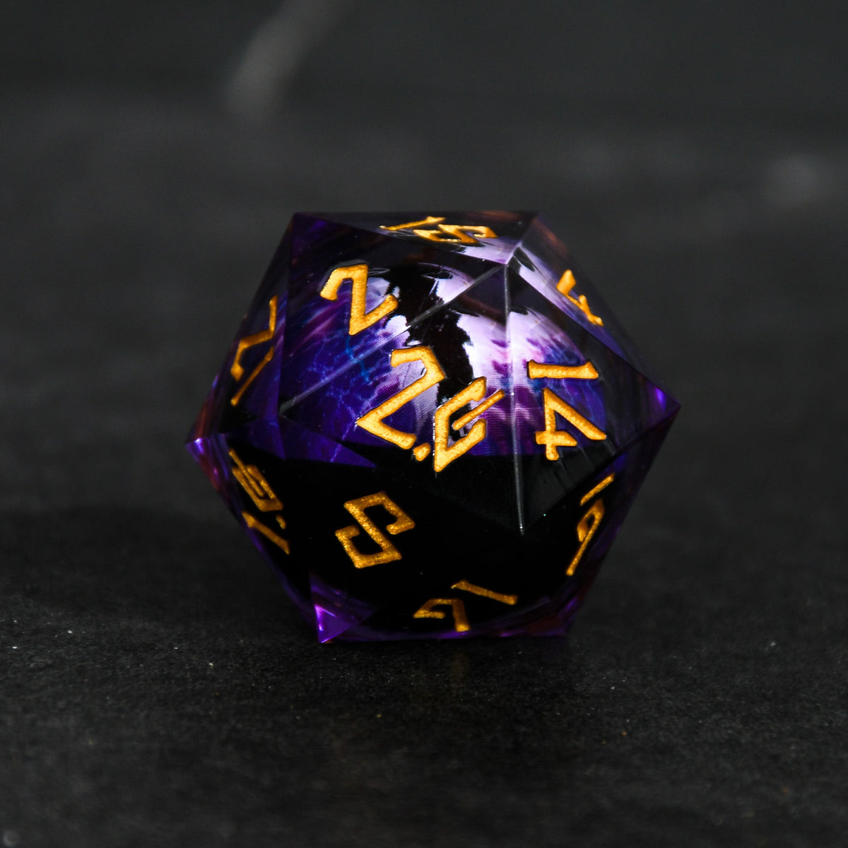 PRE-ORDER || Enchanted Dragon (Black/Gold) Liquid Core 30mm D20