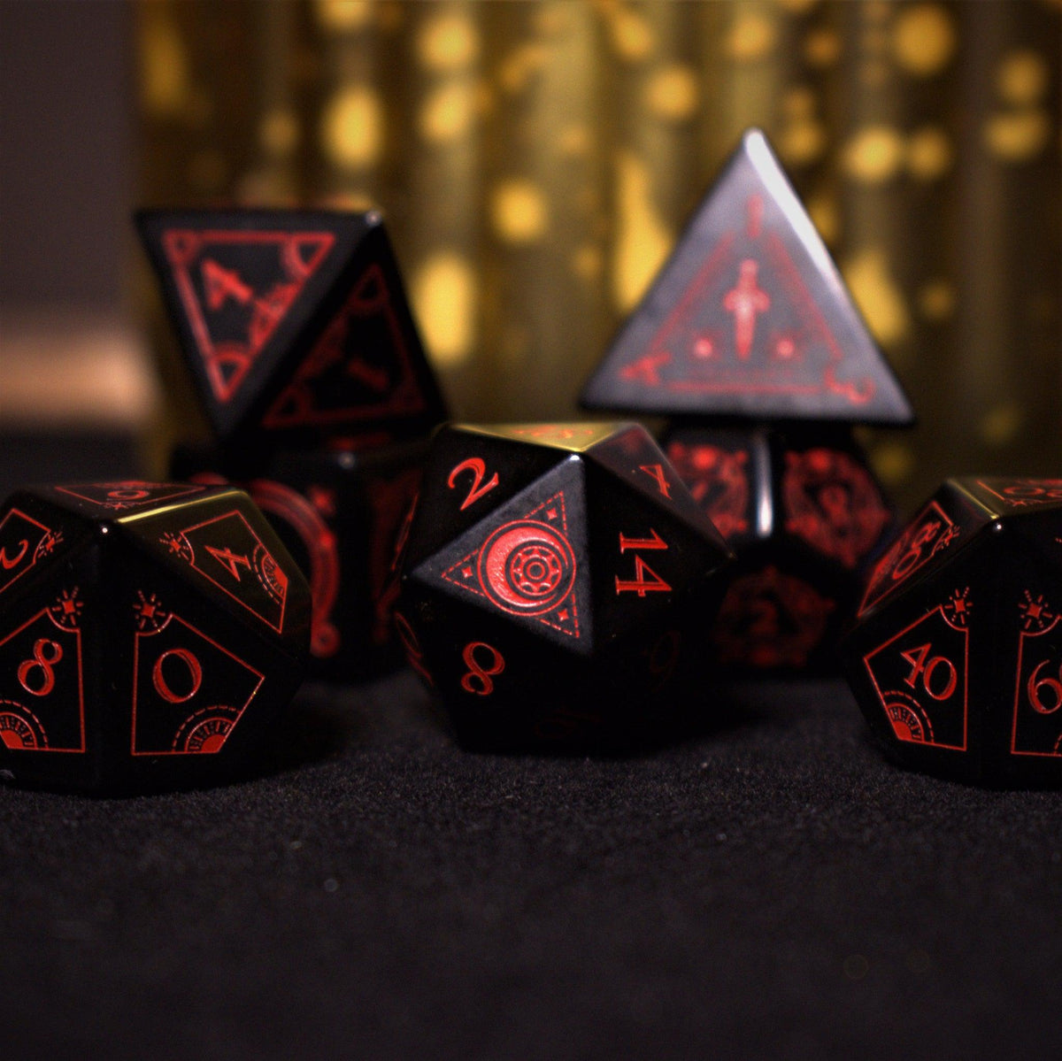Pre-Order || Fabled Mark Obsidian Stone Dice Set