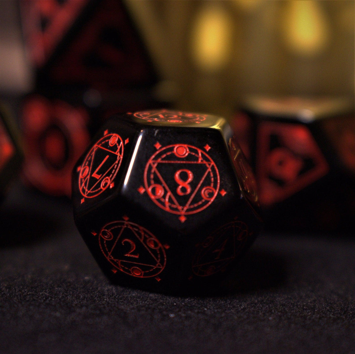 Pre-Order || Fabled Mark Obsidian Stone Dice Set