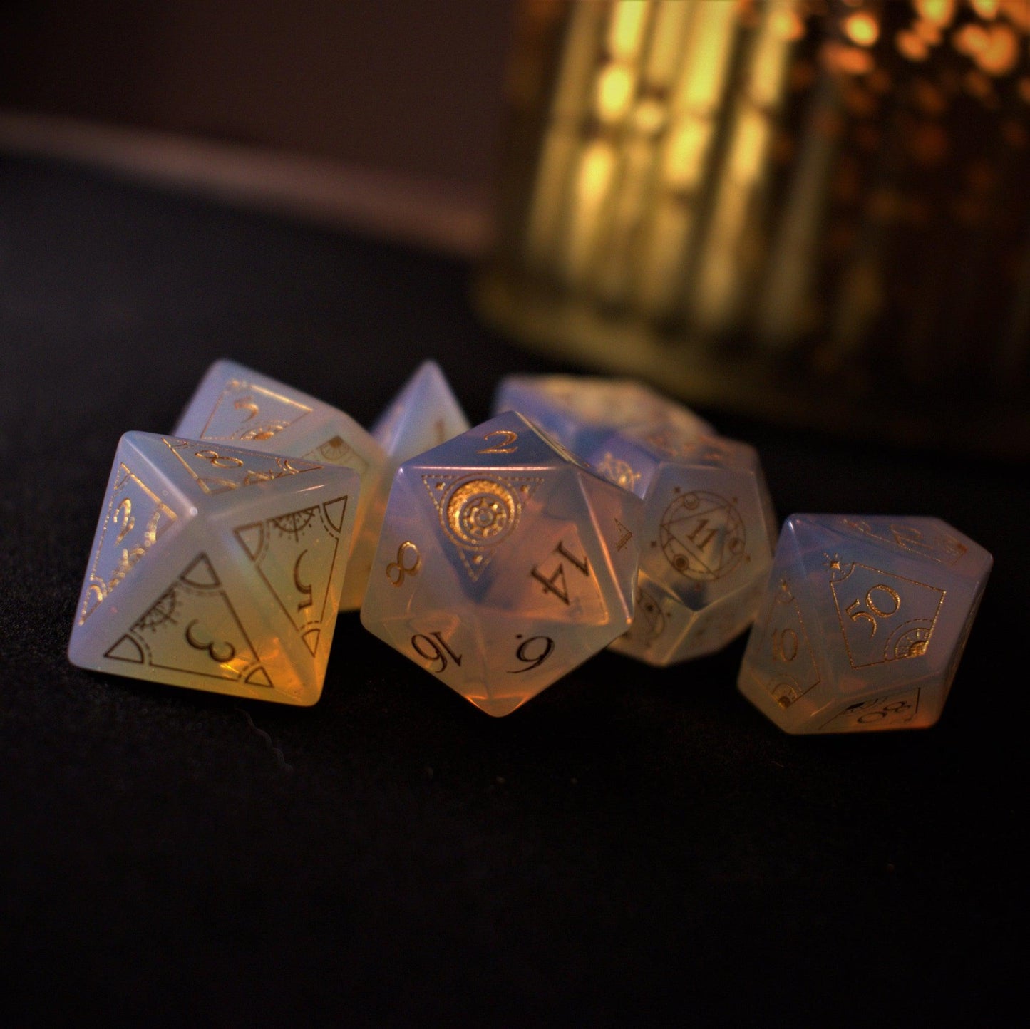 Pre-Order || Fabled Mark Opalite Stone Dice Set