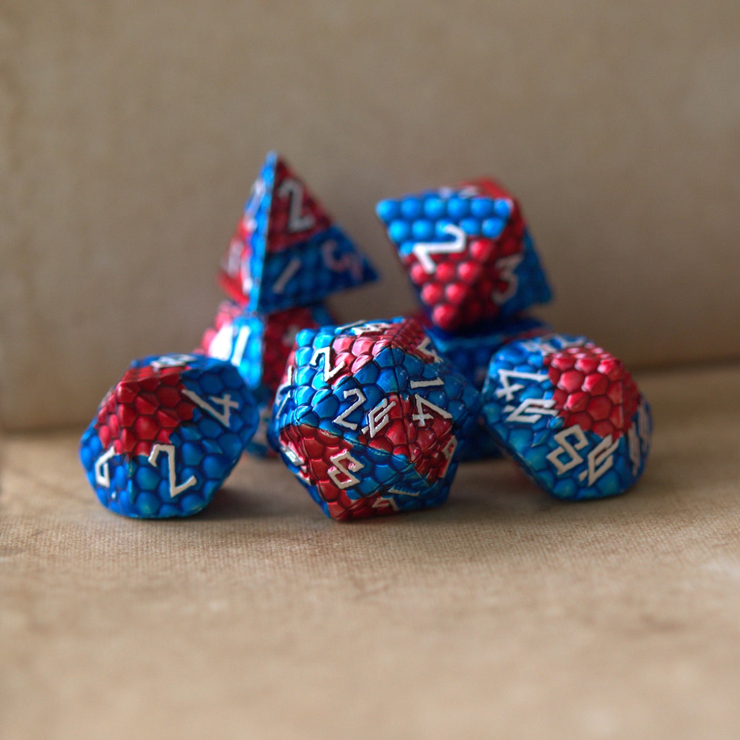 PRE-ORDER || Fire and Ice Dragon's Egg Metal Dice Set