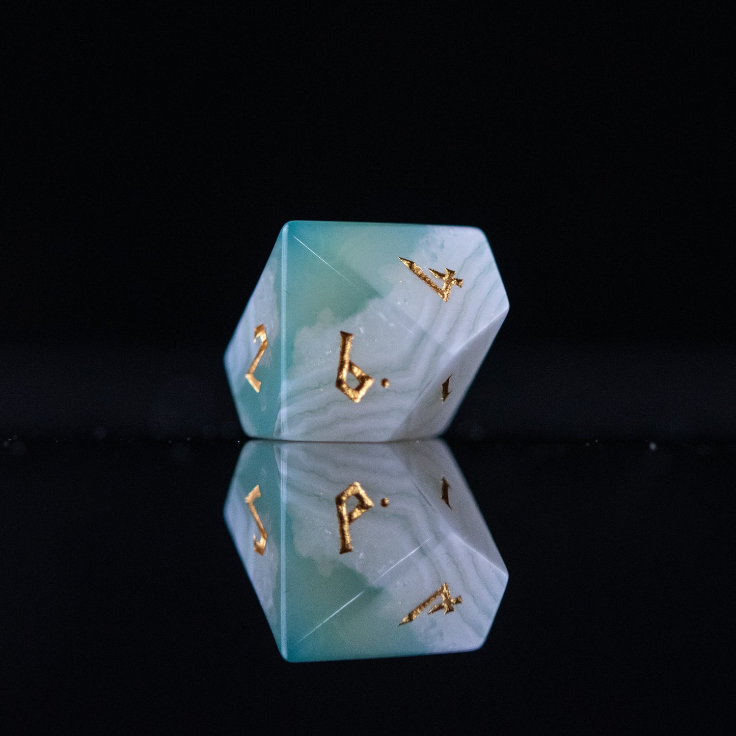 Pre-Order || Green Agate Stone Dice Set