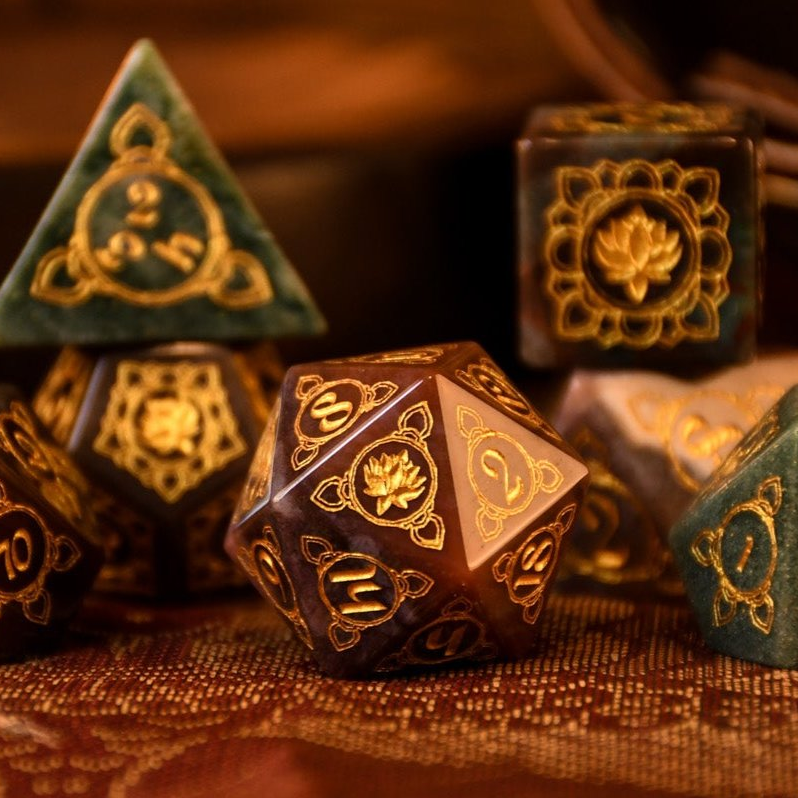 Pre-Order || Indian, Indian Agate Stone Dice Set - Dice Around the World Collection