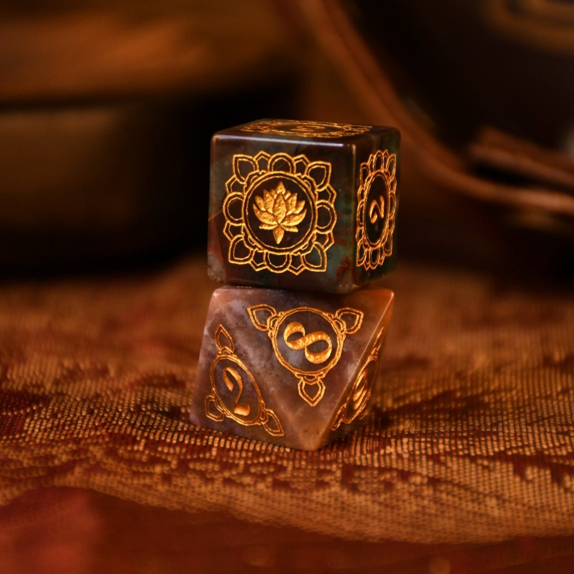 Pre-Order || Indian, Indian Agate Stone Dice Set - Dice Around the World Collection