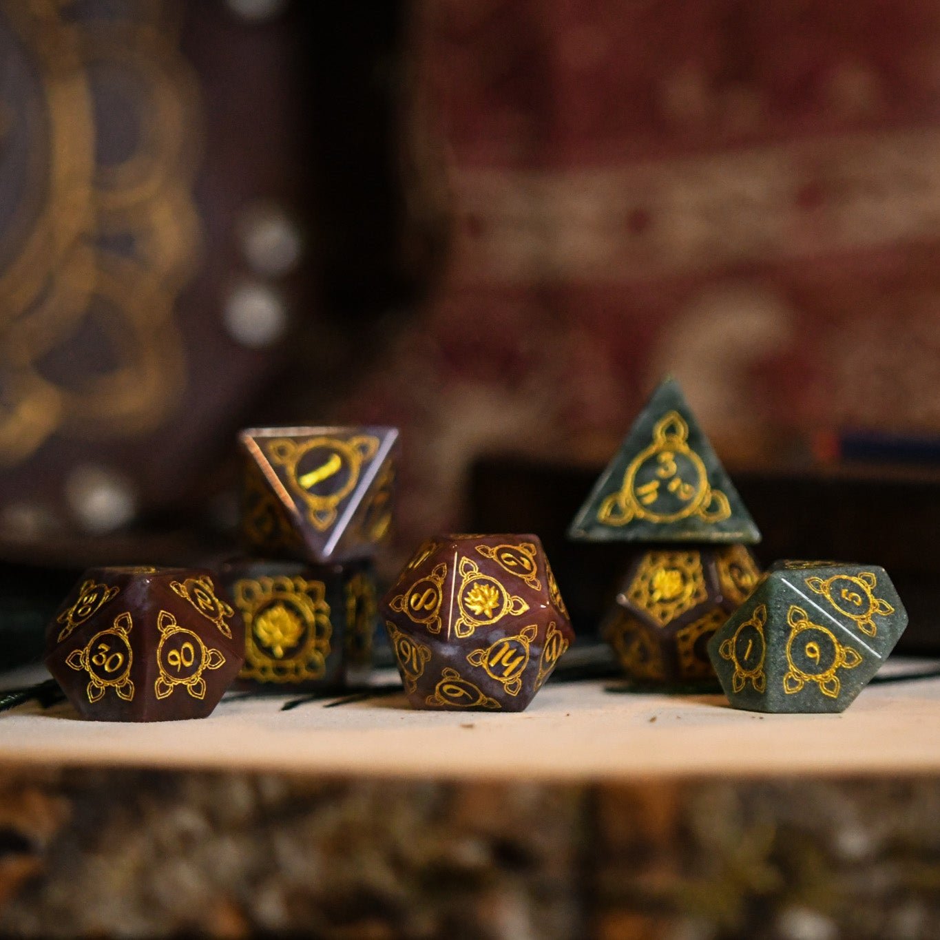 Pre-Order || Indian, Indian Agate Stone Dice Set - Dice Around the World Collection