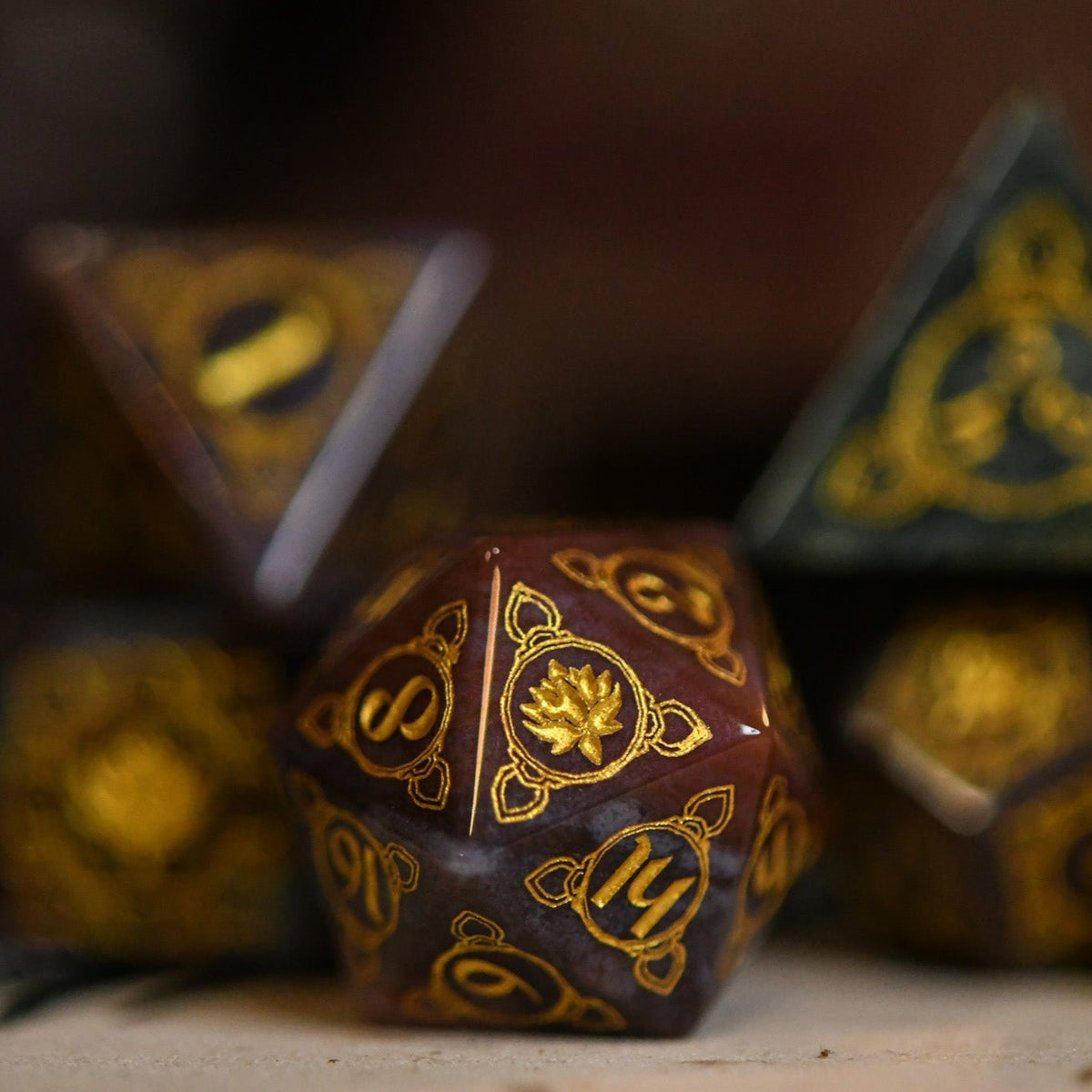 Pre-Order || Indian, Indian Agate Stone Dice Set - Dice Around the World Collection