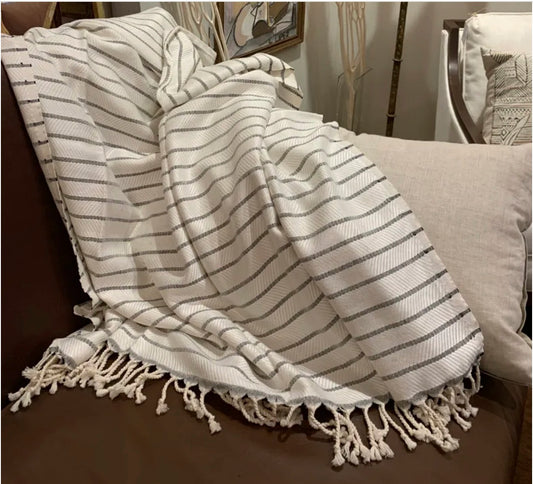 Spa White Towel and Throw - 100% Finest Turkish Cotton
