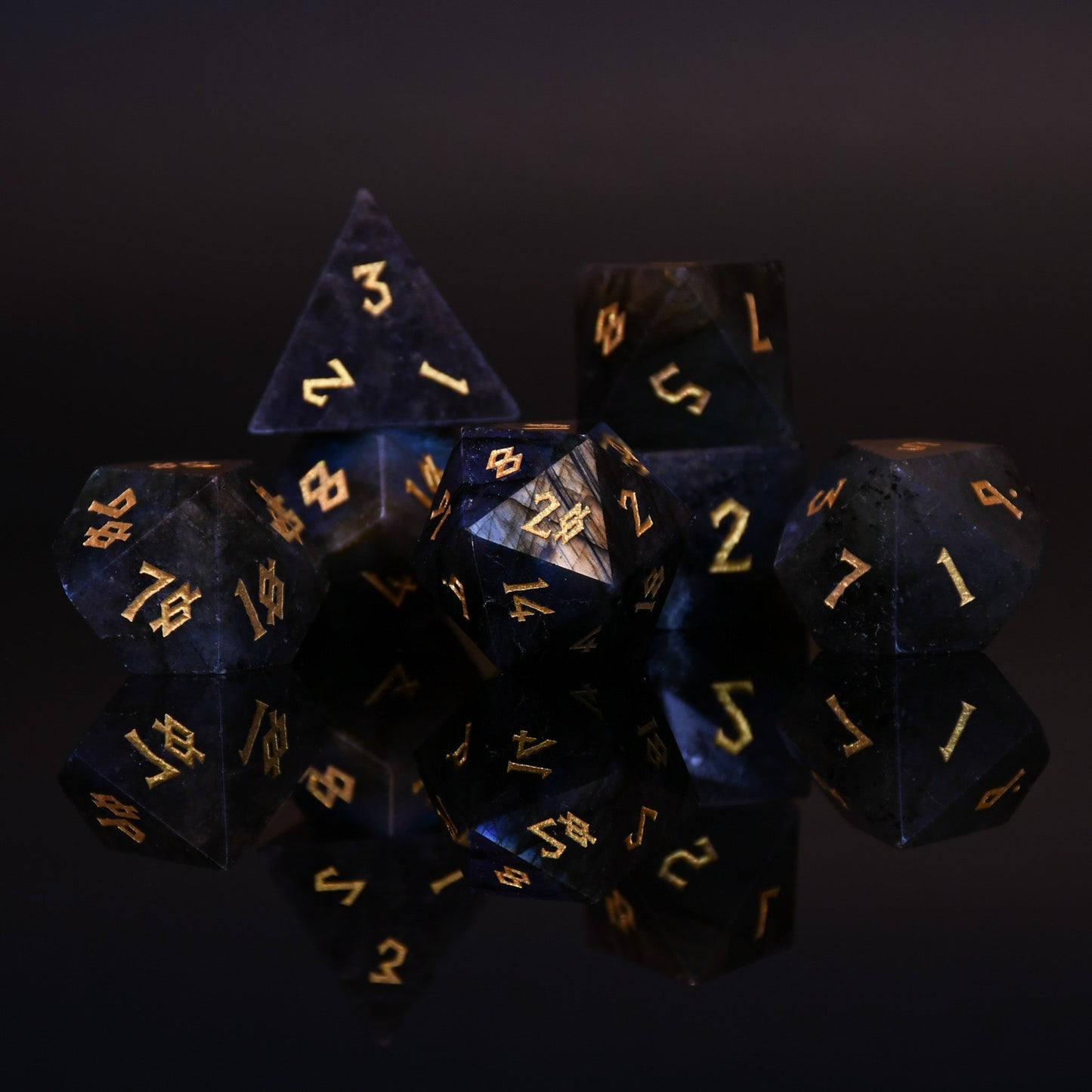 Pre-Order || Labradorite "Moonstone" Stone Dice Set