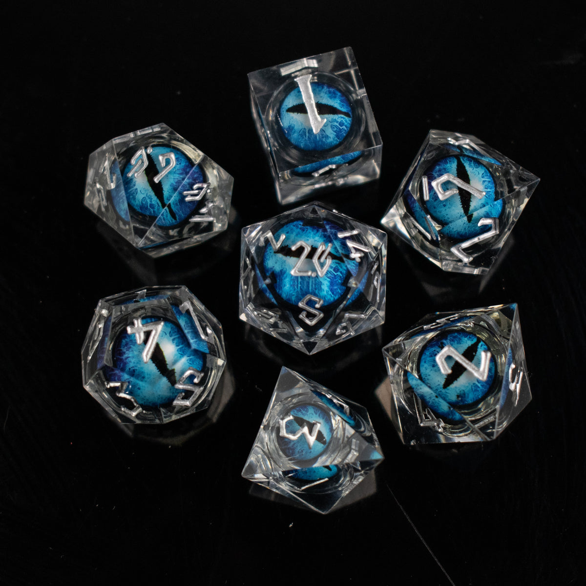 Pre-Order || Legacy of Blue Eyes Liquid Core Dice Set - Silver