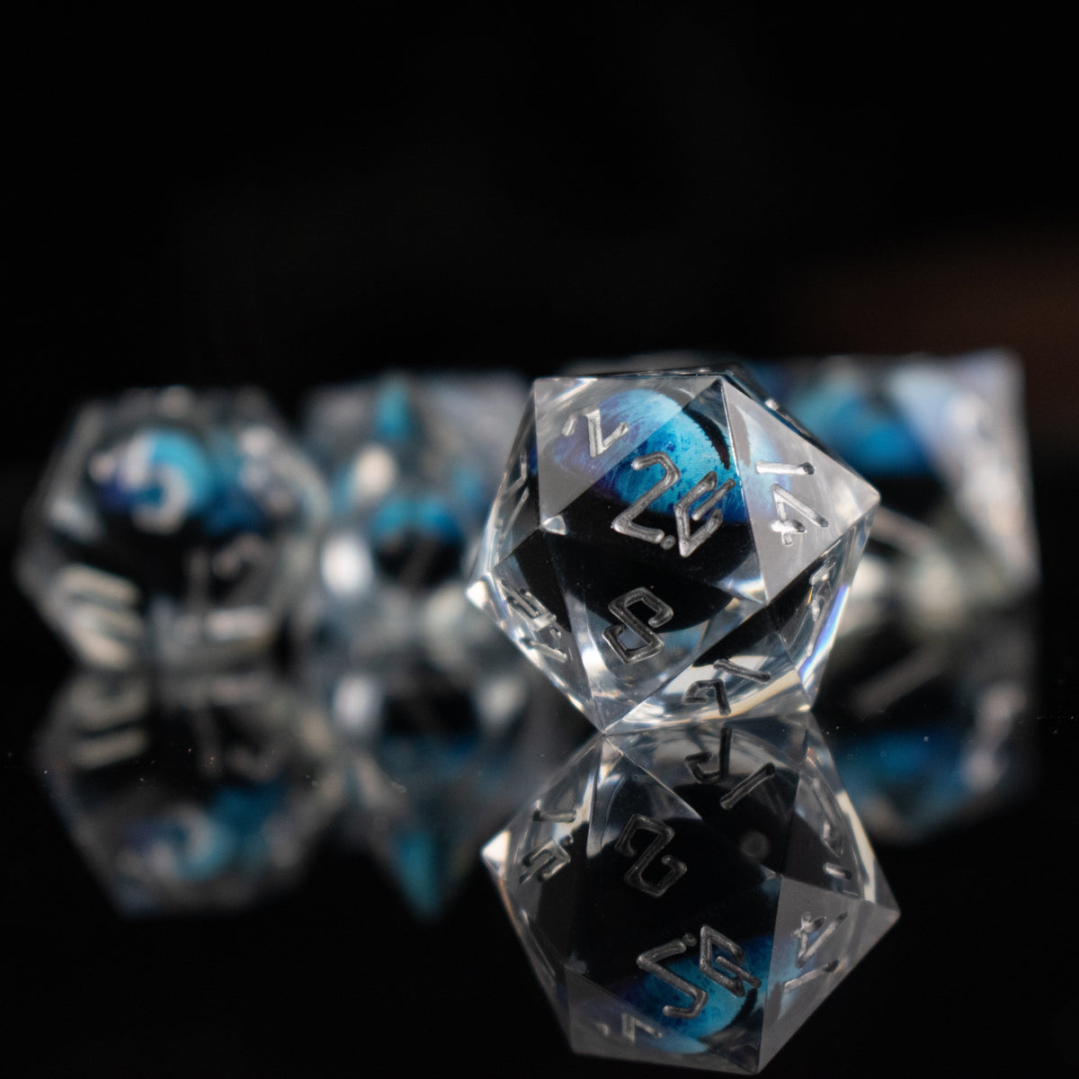 Pre-Order || Legacy of Blue Eyes Liquid Core Dice Set - Silver
