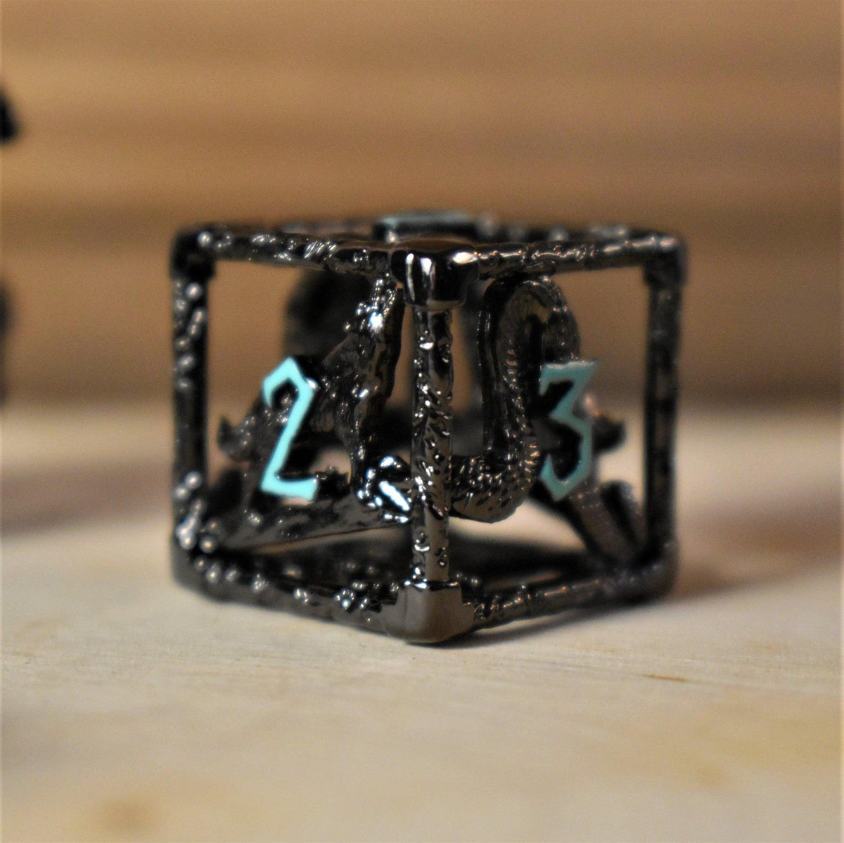 Pre-Order|| Legends of Valhalla - Black and Blue Hollow Metal Dice Set