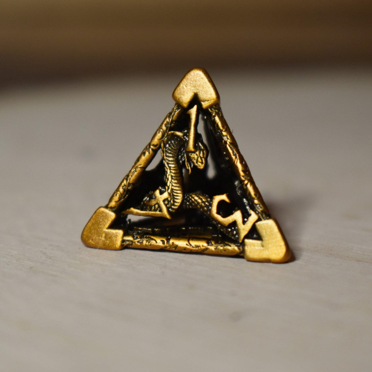 Pre-Order|| Legends of Valhalla - Golden Brass Hollow Metal Dice Set
