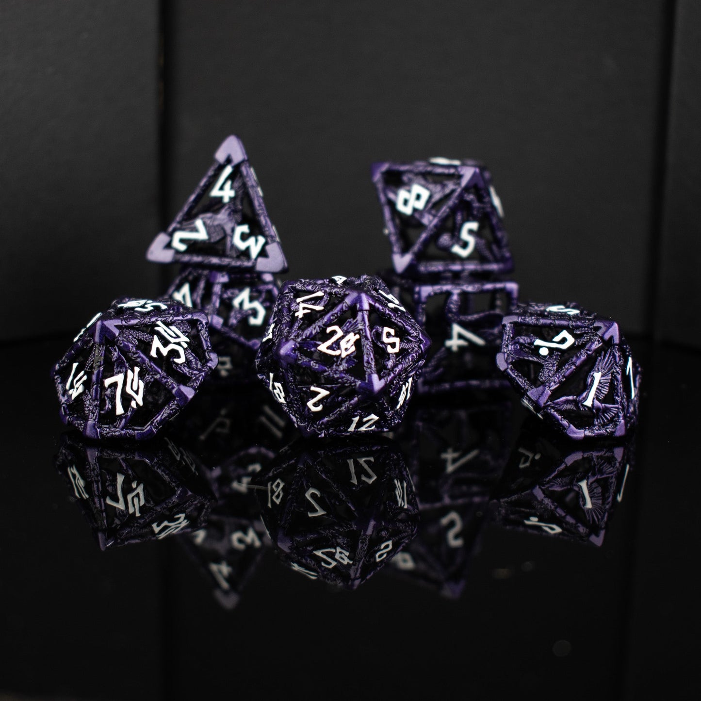Pre-Order|| Legends of Valhalla - Purple Hollow Metal Dice Set