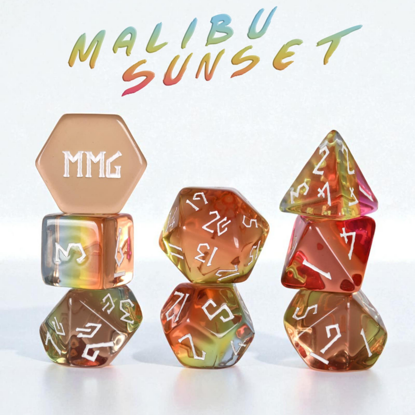 Malibu Sunset Resin Dice Set