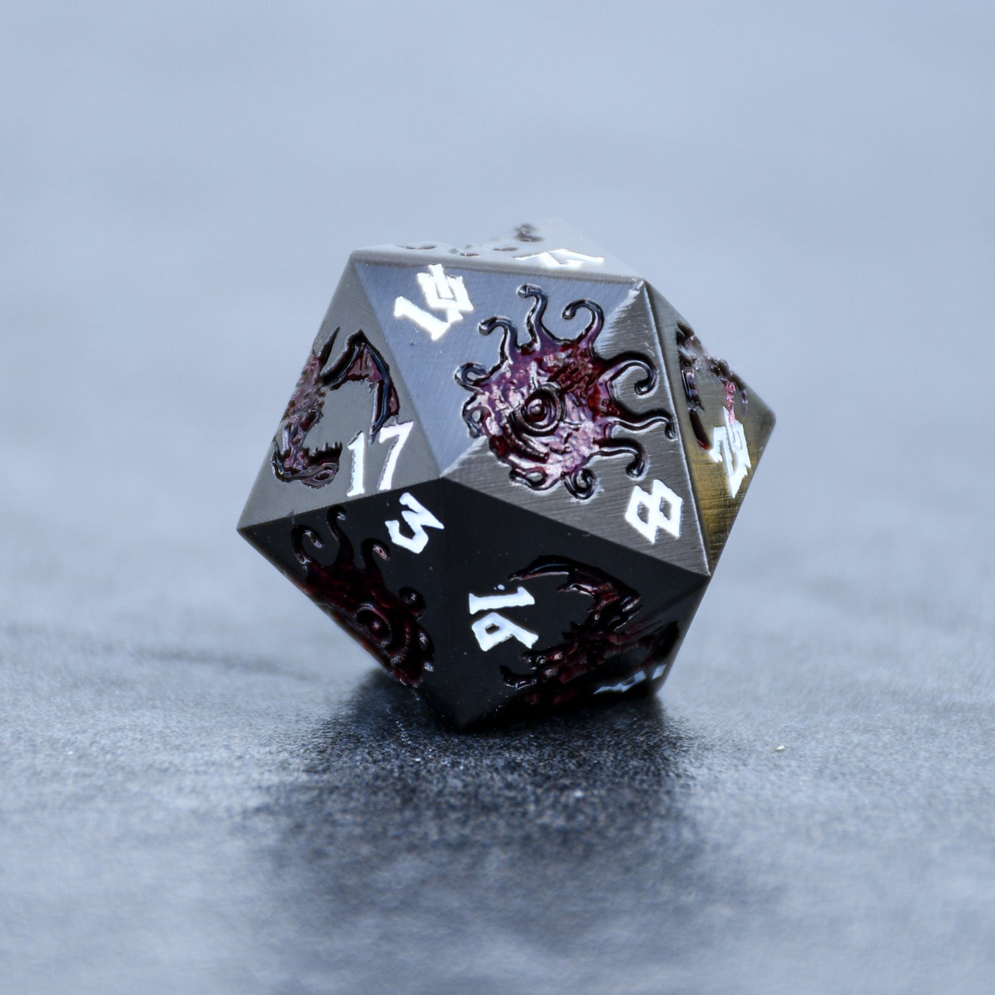 Pre-Order || Monster Manual Dice - Gunmetal and Crimson