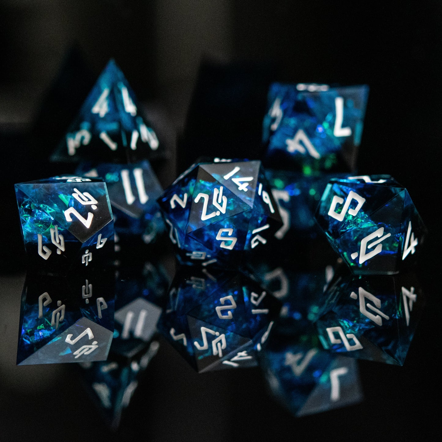 PRE-ORDER || Moonbeam Sharp-Edged Resin Dice Set