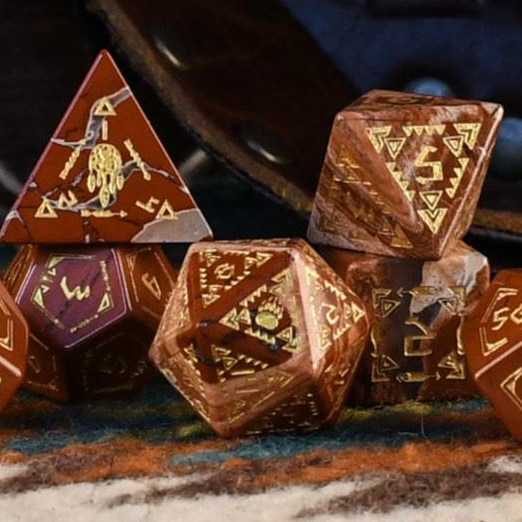 Pre-Order || Navajo Red Jasper Stone Dice Set