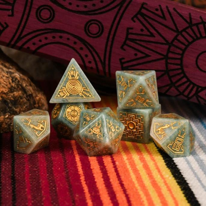 Pre-Order || Peruvian Amazonite Stone Dice Set