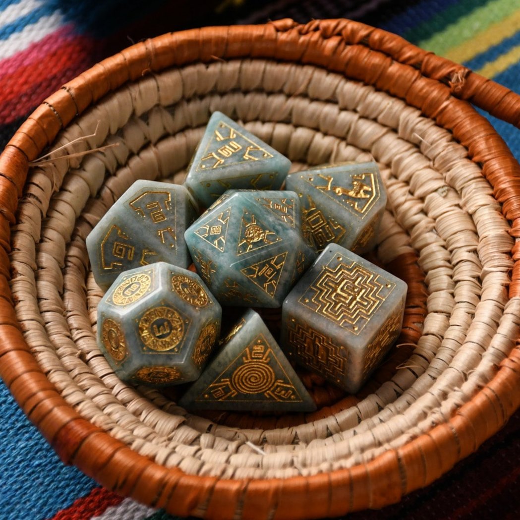 Pre-Order || Peruvian Amazonite Stone Dice Set