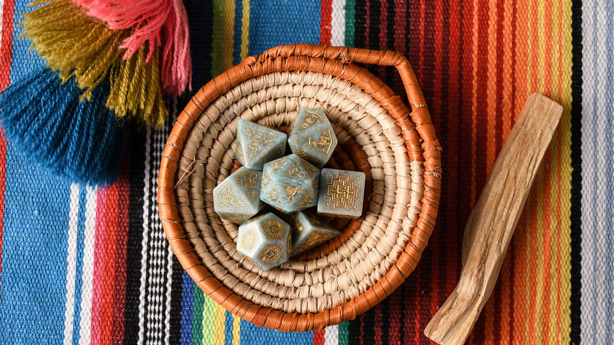 Pre-Order || Peruvian Amazonite Stone Dice Set