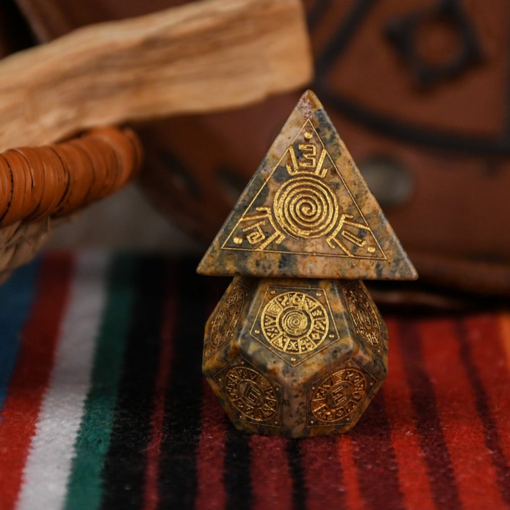 Pre-Order || Peruvian Leopard Jasper Stone Dice Set