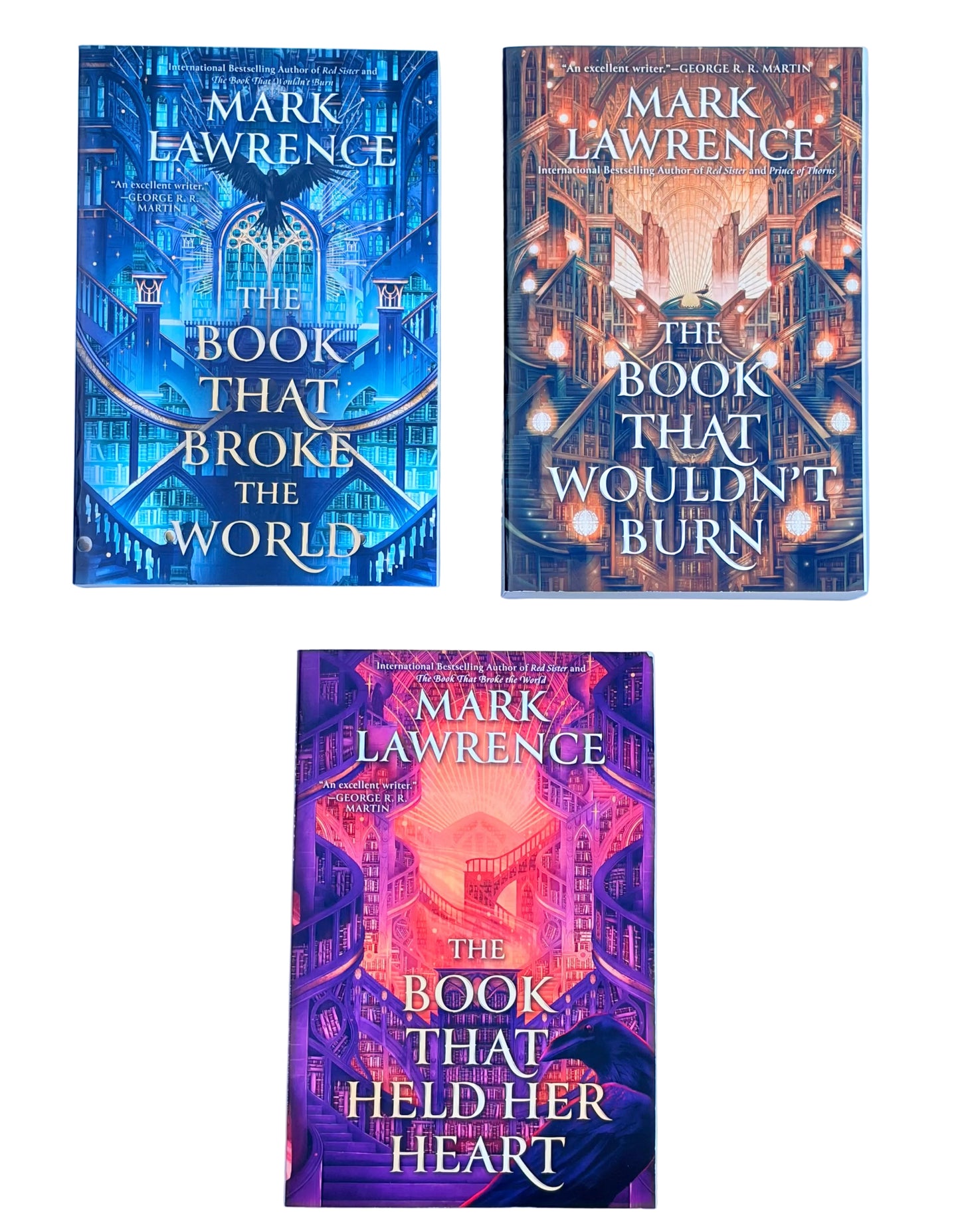 The Library Trilogy – 3 Book Collection Set: The Book That Wouldn't Burn, The Book That Broke the World & The Book That Held Her Heart - By Mark Lawrence
