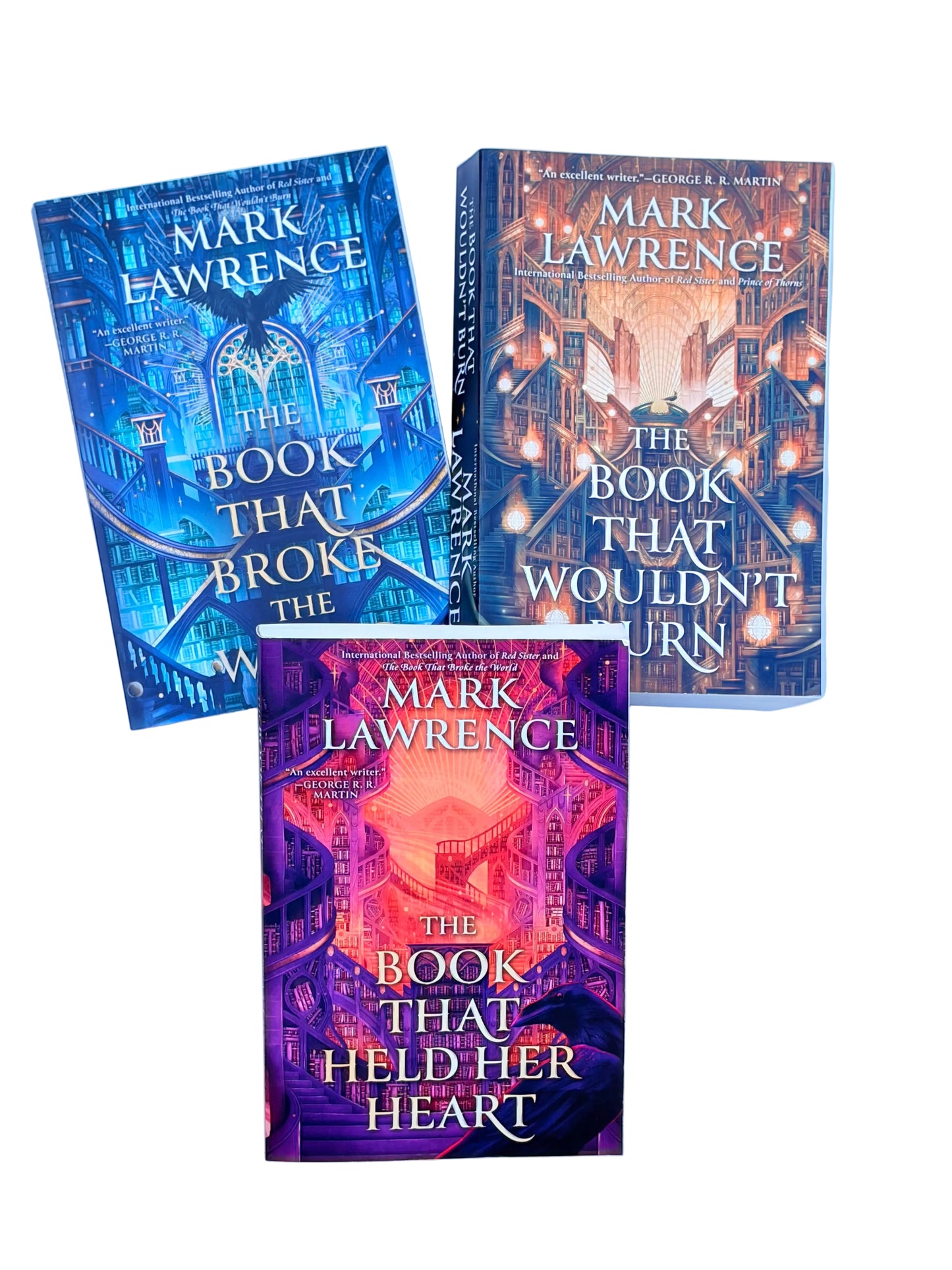 The Library Trilogy – 3 Book Collection Set: The Book That Wouldn't Burn, The Book That Broke the World & The Book That Held Her Heart - By Mark Lawrence