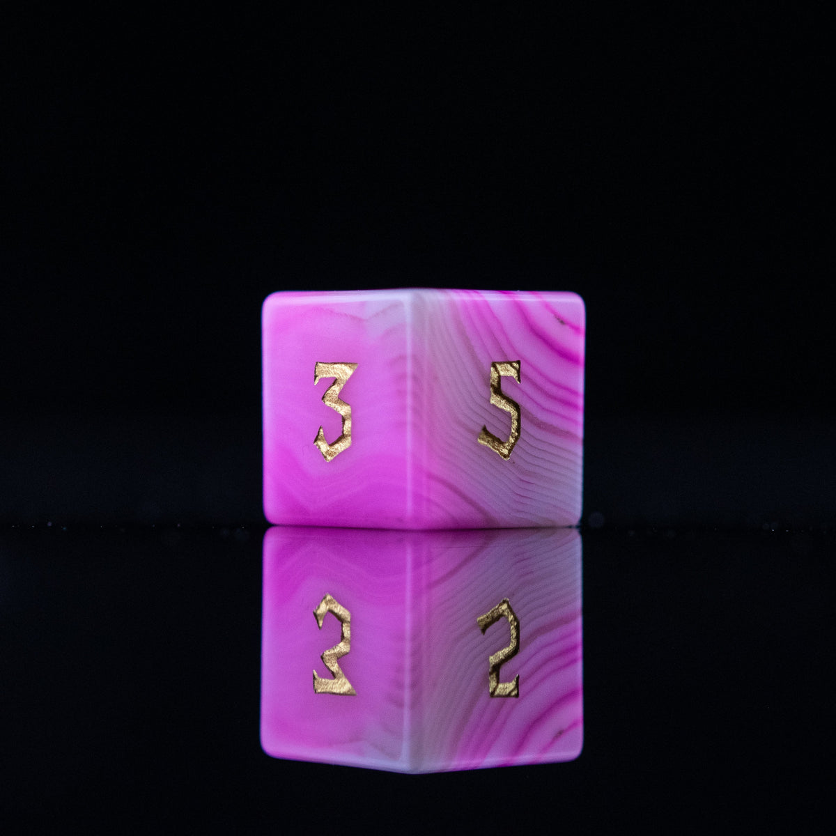 Pre-Order || Pink Agate Stone Dice Set