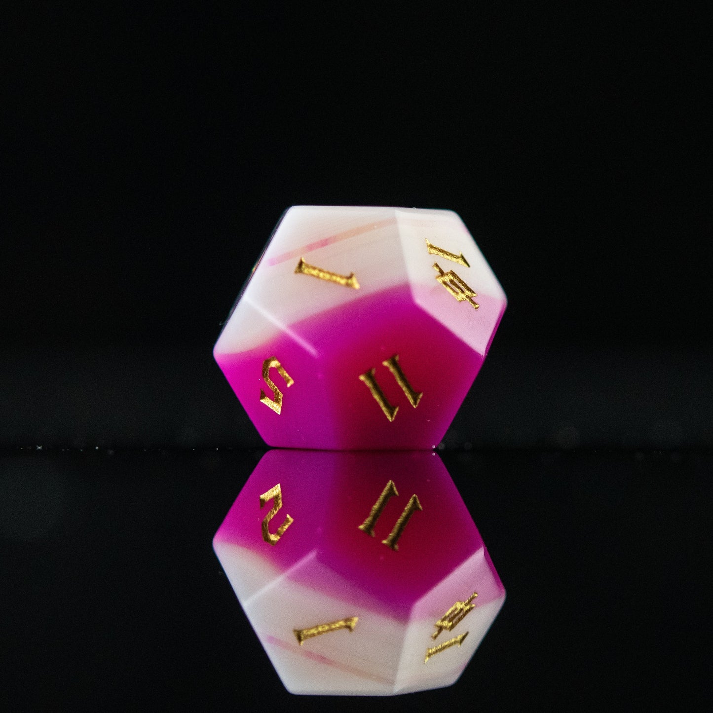 Pre-Order || Pink Agate Stone Dice Set