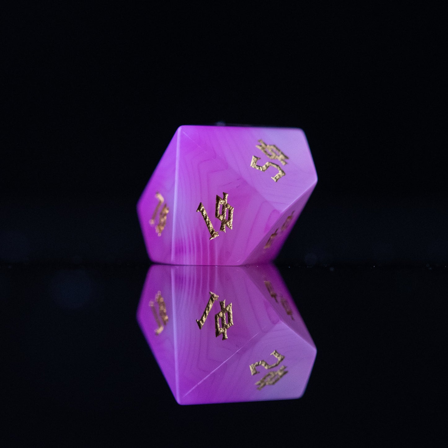 Pre-Order || Pink Agate Stone Dice Set