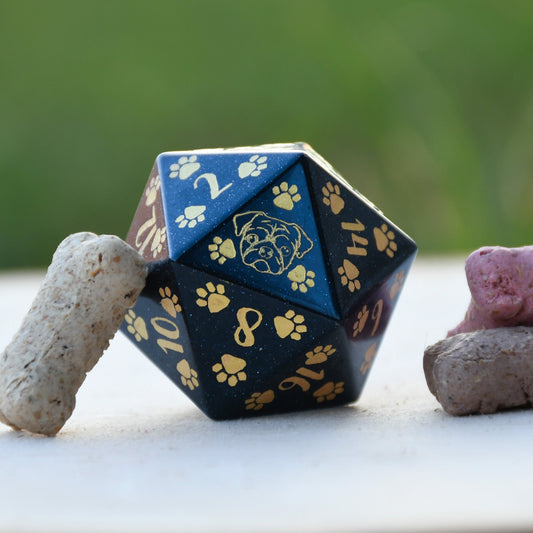 PRE-ORDER || Pug Puppy Paws Blue Sandstone 30mm D20