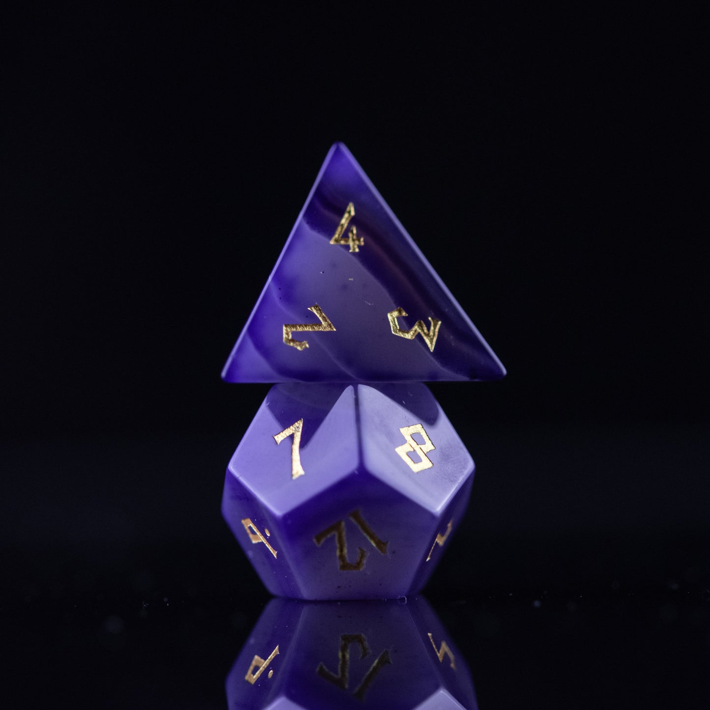 Pre-Order || Purple Agate Stone Dice Set