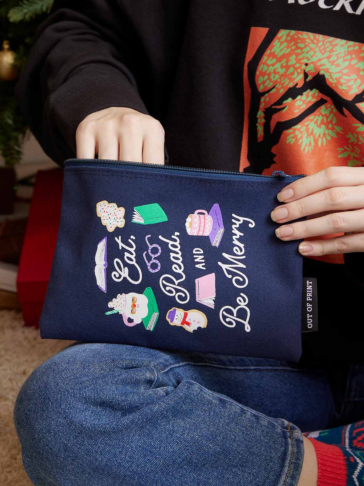 Eat, Read, & Be Merry Pouch