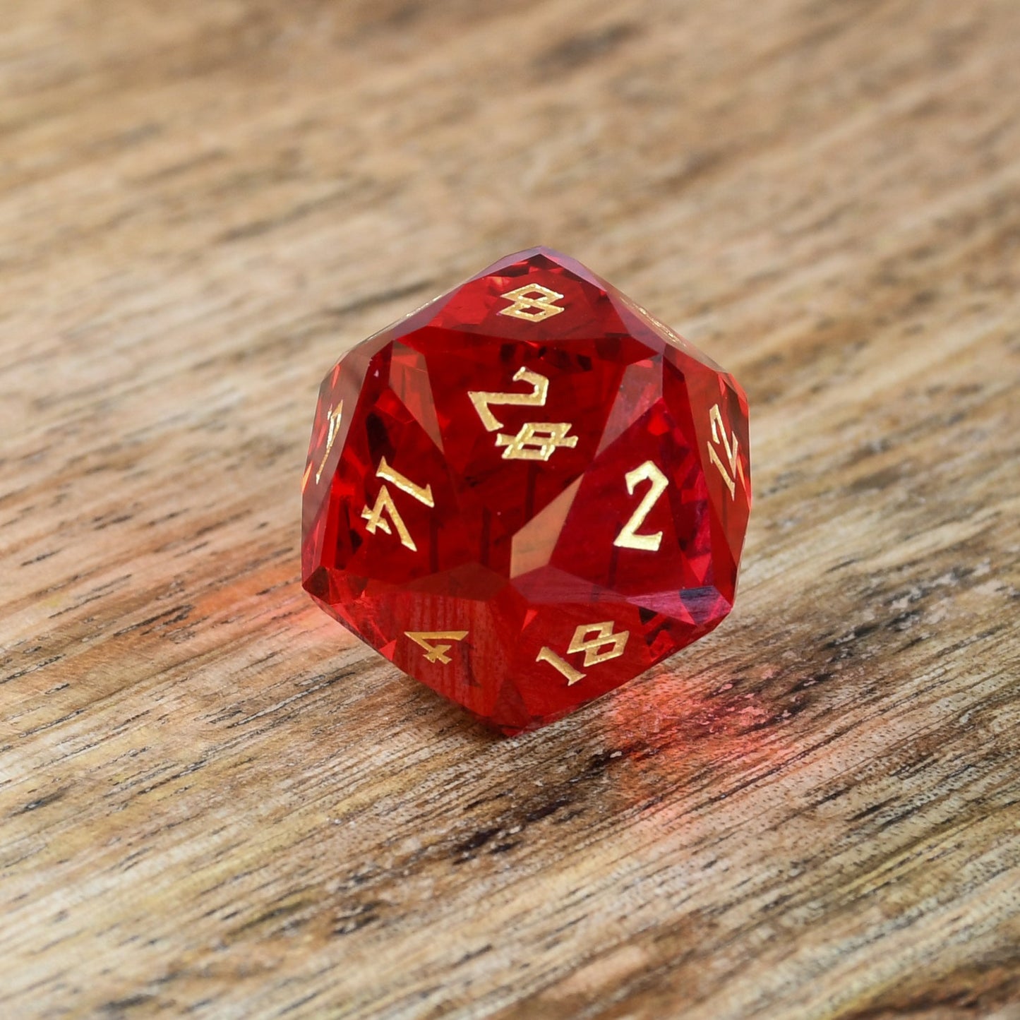 Pre-Order || Ruby Multifaceted Glass Dice Set