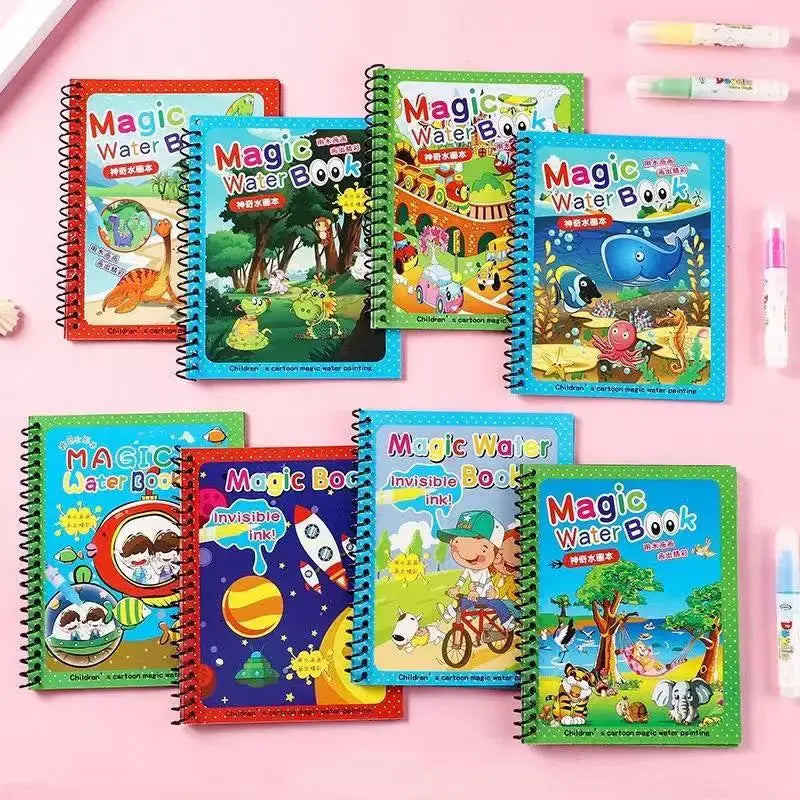 Watercolor Painting Magic Book – Reusable Cartoon Art Book for Kids