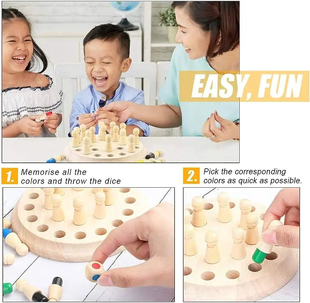 Wooden Memory Match Stick Chess Game – Montessori Learning Toy