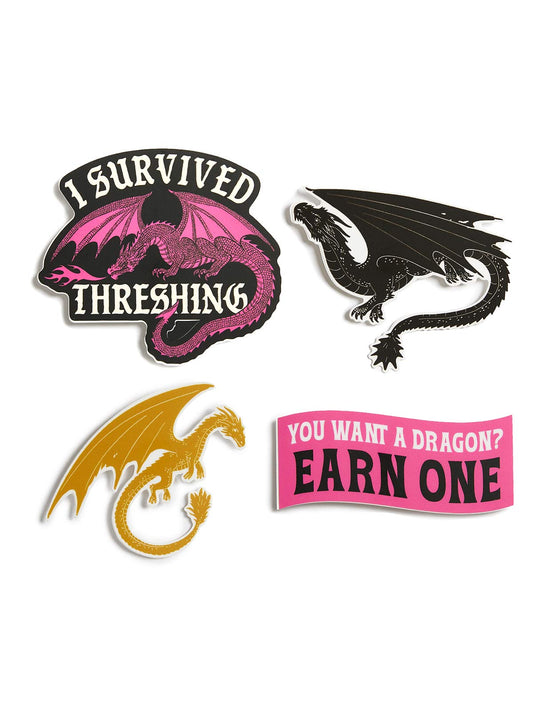 Fourth Wing: I Survived Threshing Stickers - Set of 4