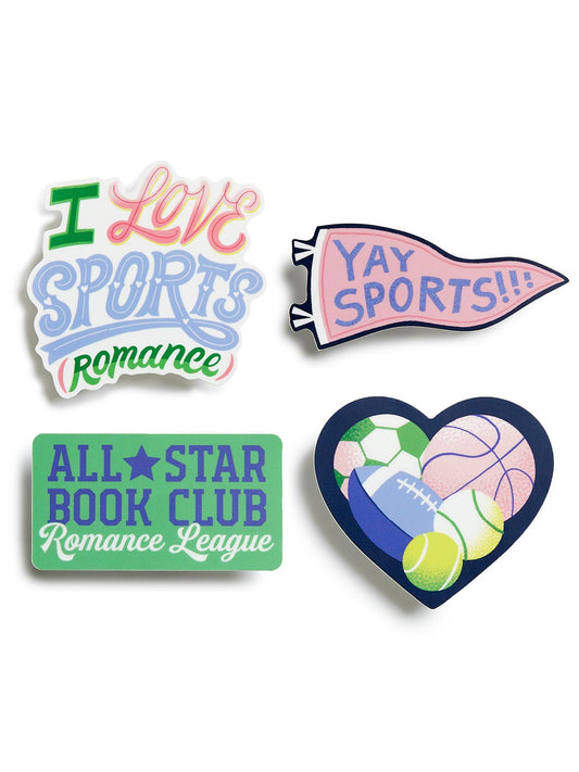 I Love Sports (Romance) Stickers - Set of 4