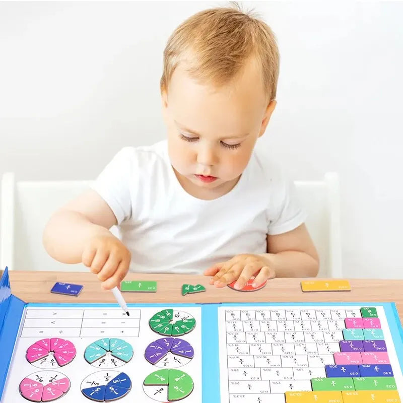 Magnetic Fraction Puzzle Set – Montessori Math Learning Toy for Kids