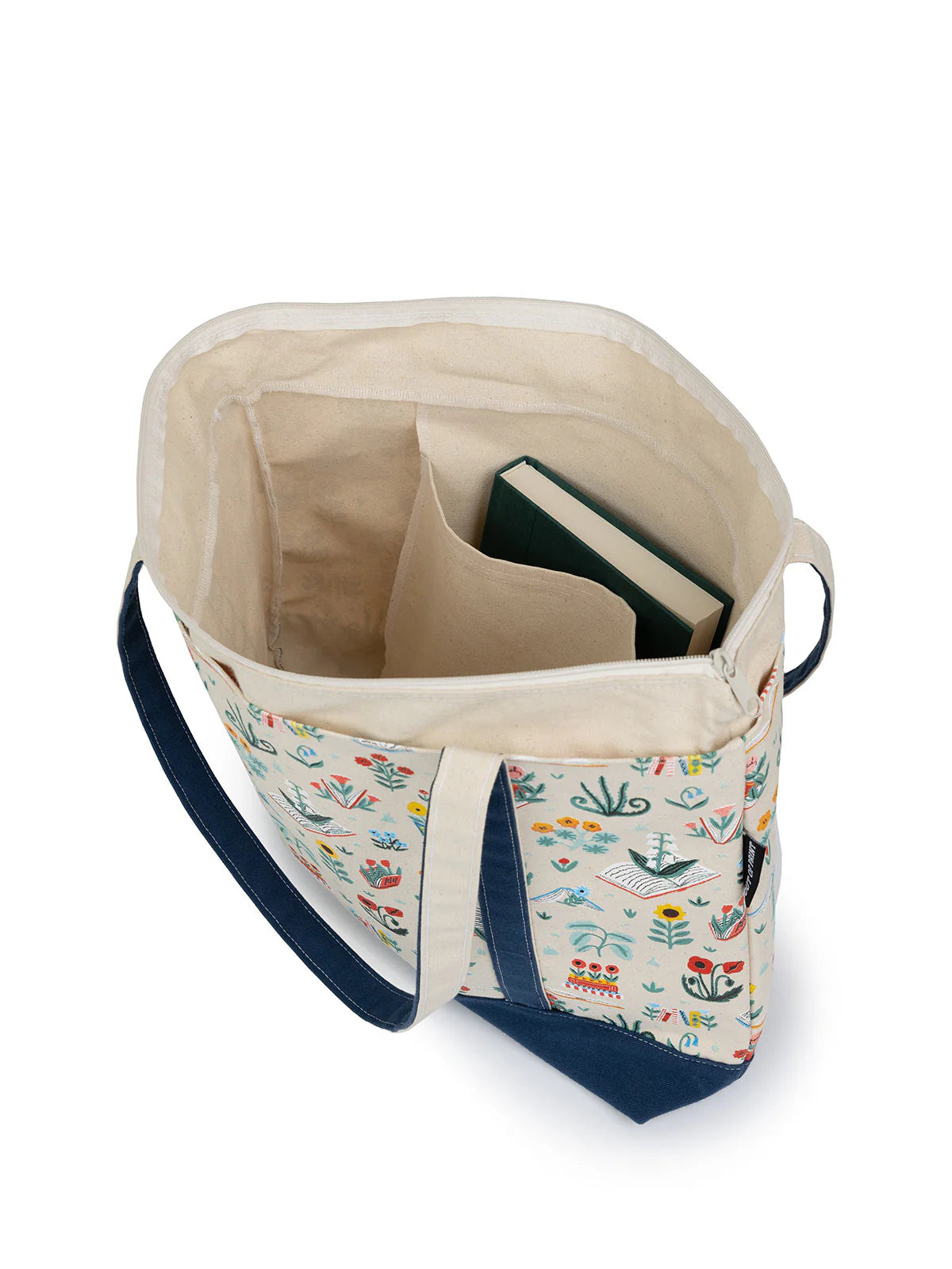 Books & Blooms Boat Tote - Zippered