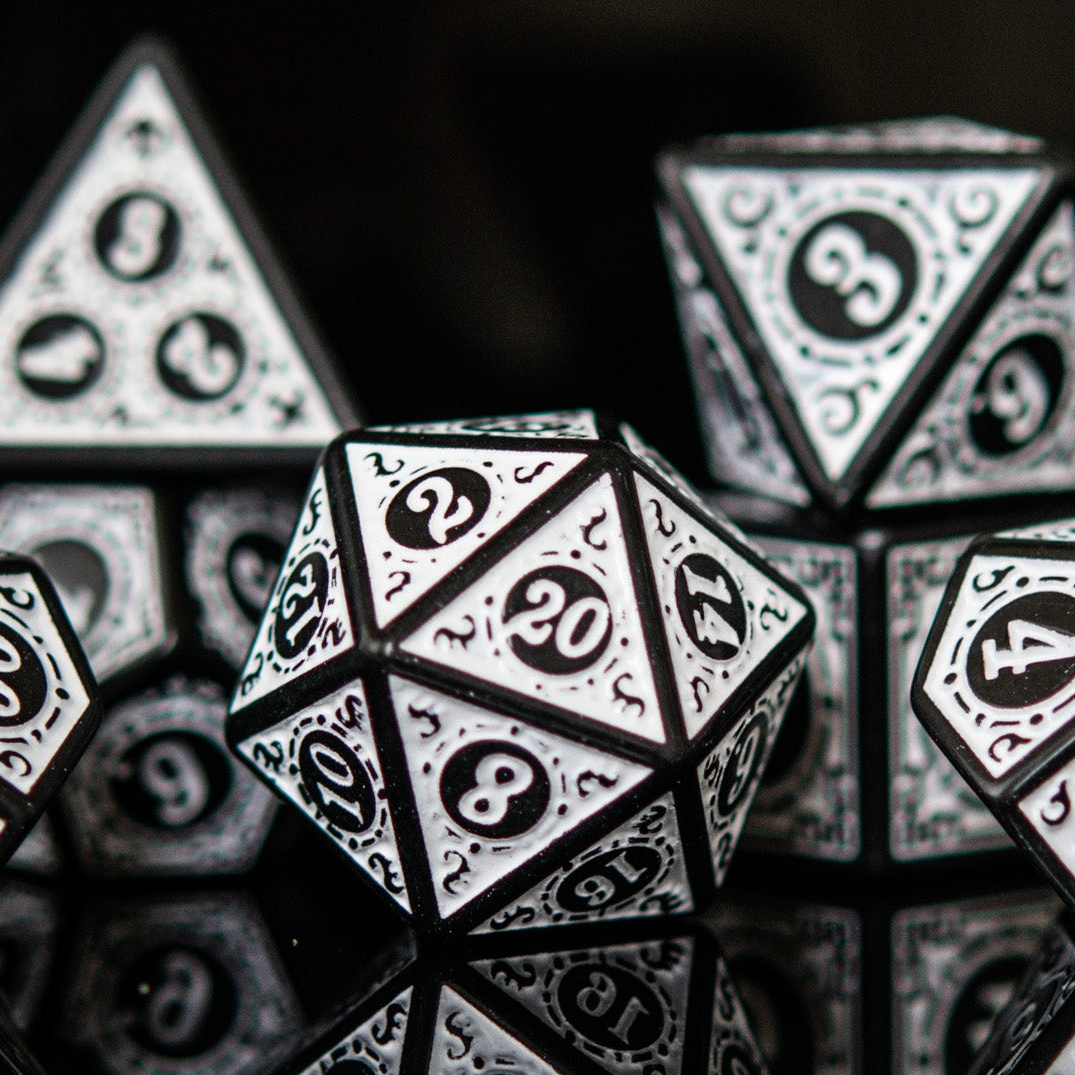 Pre-Order || Temple Ruins White Acrylic Dice Set