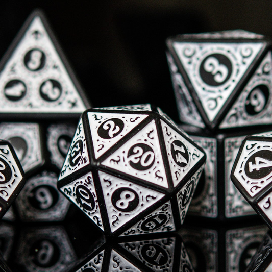 Pre-Order || Temple Ruins White Acrylic Dice Set
