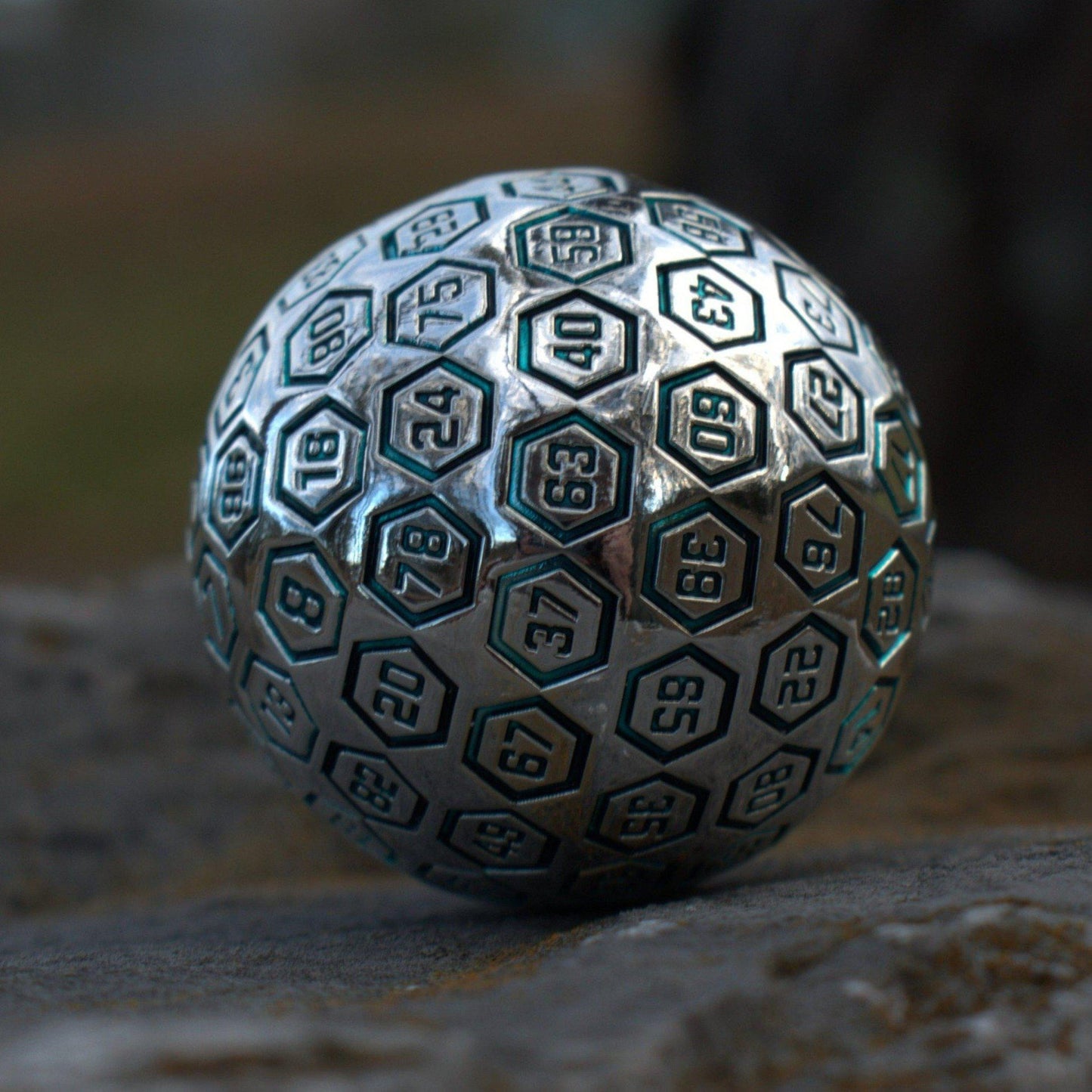 PRE-ORDER || The Orb D100 -  Aqua and Silver Metal Die