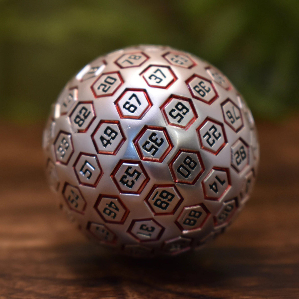PRE-ORDER || The Orb D100 - Red and Matte Silver Metal Die